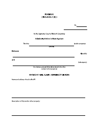 Form 81 Notice of Civil Claim &quot; Admiralty (In Rem) - British Columbia, Canada