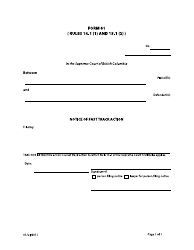 Document preview: Form 61 Notice of Fast Track Action - British Columbia, Canada