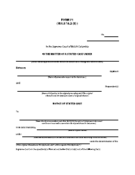 Document preview: Form 71 Notice of Stated Case - British Columbia, Canada