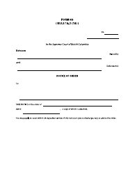 Document preview: Form 69 Notice of Order - British Columbia, Canada