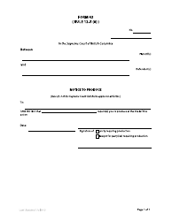 Document preview: Form 43 Notice to Produce - British Columbia, Canada