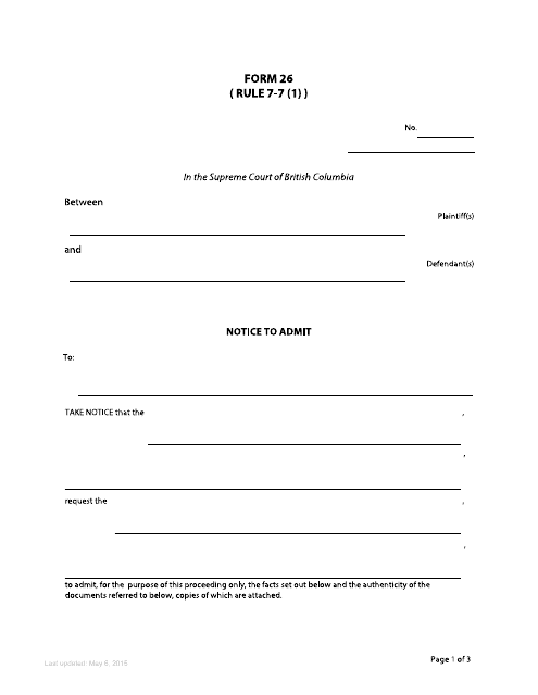 Form 26  Printable Pdf