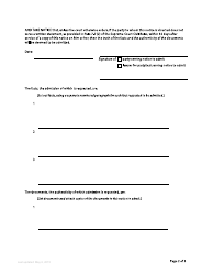 Form 26 Notice to Admit - British Columbia, Canada, Page 2