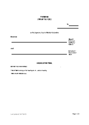 Form 48 Order After Trial - British Columbia, Canada