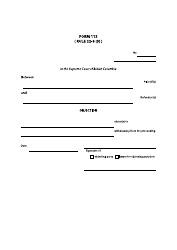 Document preview: Form 113 Objection - British Columbia, Canada