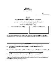 Form 12 Request - British Columbia, Canada