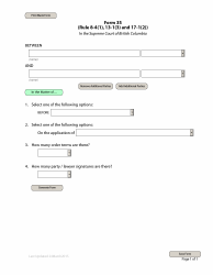Document preview: Form 35 Order Made After Application - British Columbia, Canada
