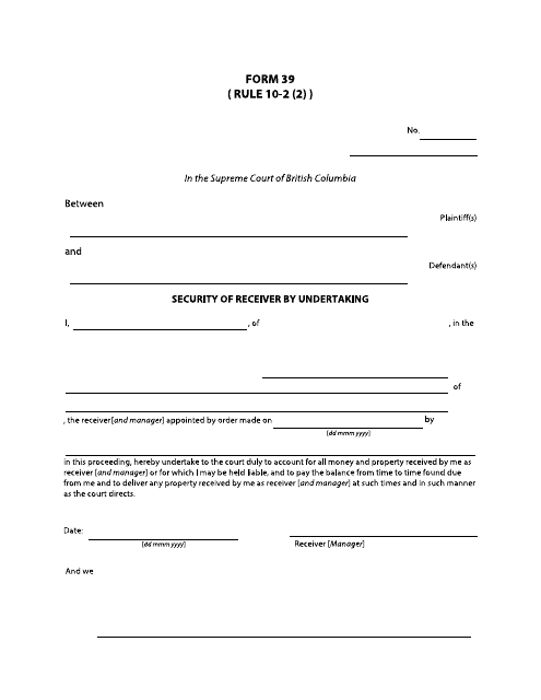 Form 39  Printable Pdf