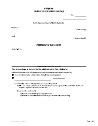 Form 66 Petition to the Court - British Columbia, Canada