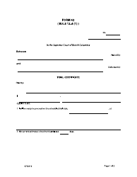Document preview: Form 42 Trial Certificate - British Columbia, Canada