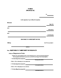 Form 6 &quot;Response to Third Party Notice&quot; - British Columbia, Canada