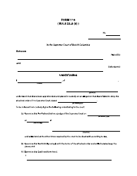 Document preview: Form 116 Undertaking - British Columbia, Canada