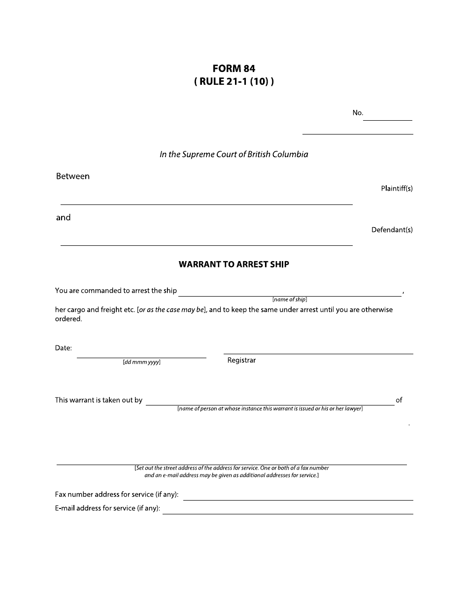 Form 84 Fill Out, Sign Online and Download Fillable PDF, British