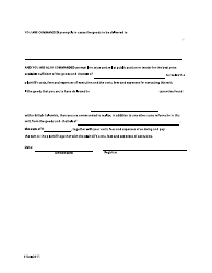 Form 54 Writ of Delivery or Assessed Value - British Columbia, Canada, Page 2