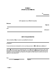 Document preview: Form 51 Writ of Sequestration - British Columbia, Canada