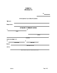 Form F16 Affidavit of Ordinary Service - British Columbia, Canada