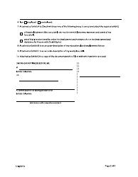 Form F86 Affidavit in Support to Waive Fees - British Columbia, Canada, Page 2