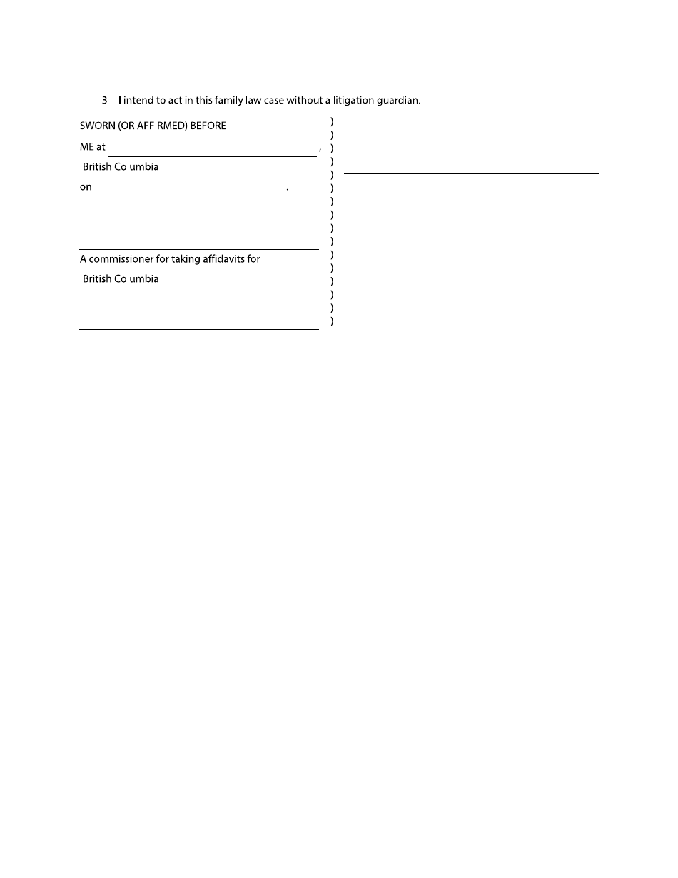 Form F84 Affidavit of Attainment of Majority - British Columbia, Canada, Page 2