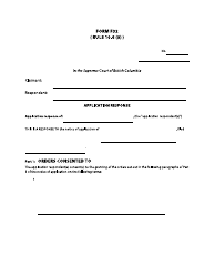 Document preview: Form F32 Application Response - British Columbia, Canada