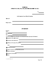 Document preview: Form F55 Appointment - British Columbia, Canada