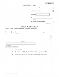 Form F38 Affidavit - Desk Order Divorce - British Columbia, Canada, Page 2