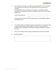 Form F38 Affidavit - Desk Order Divorce - British Columbia, Canada, Page 3