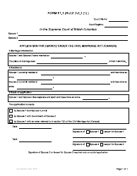 Form F1.1 Application for Divorce Under the Civil Marriage Act - British Columbia, Canada, Page 3