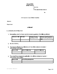 Form F101 Affidavit - Section 51 - British Columbia, Canada