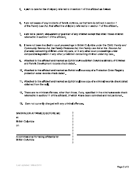 Form F101 Affidavit - Section 51 - British Columbia, Canada, Page 2