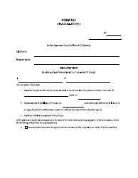 Form F97 Declaration - British Columbia, Canada