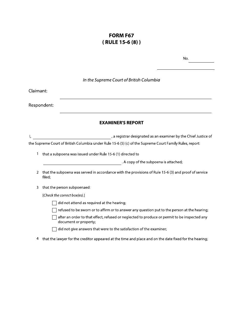 Form F67 - Fill Out, Sign Online and Download Fillable PDF, British ...