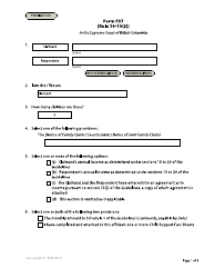 Form F37 Child Support Affidavit - British Columbia, Canada