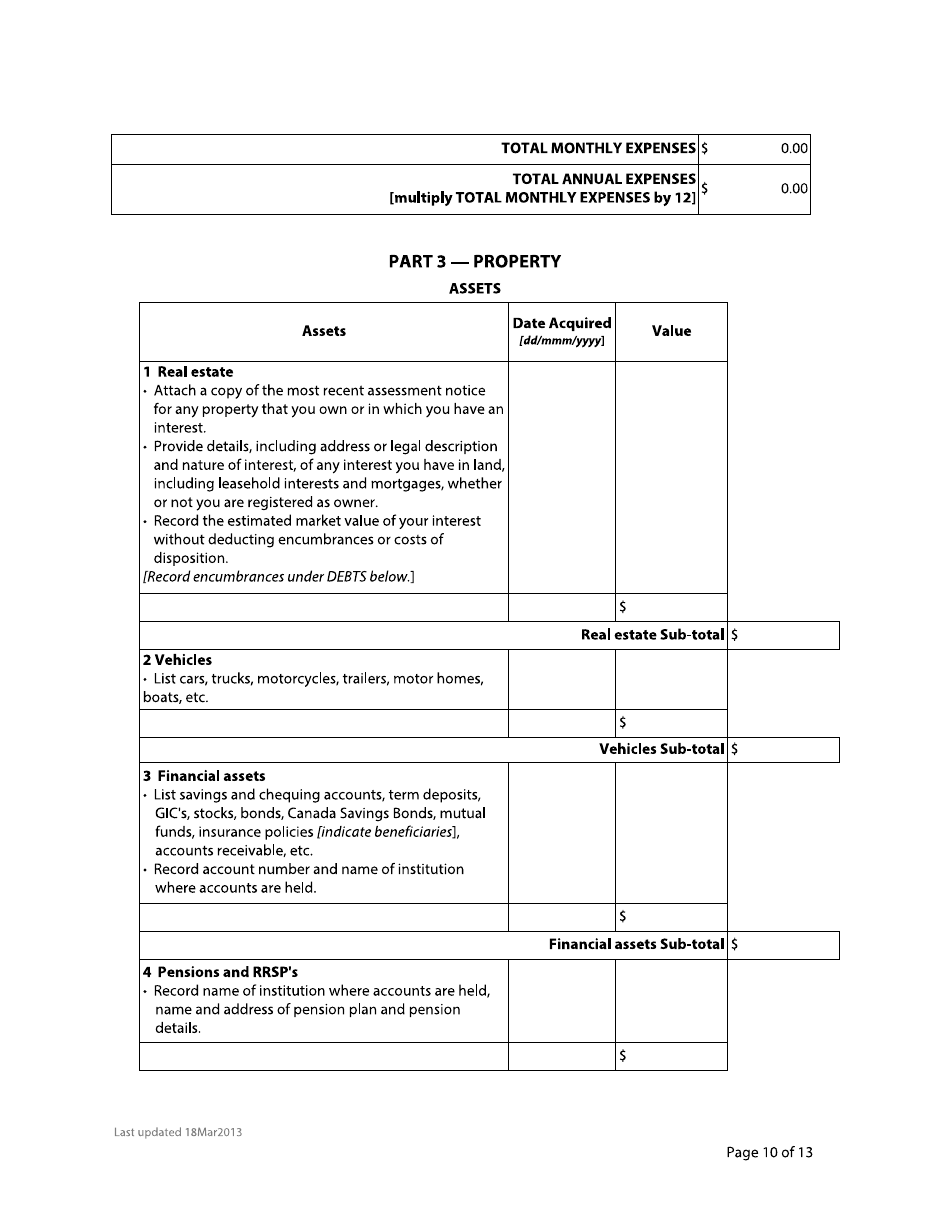 Form F8 Financial Statement - British Columbia, Canada, Page 10