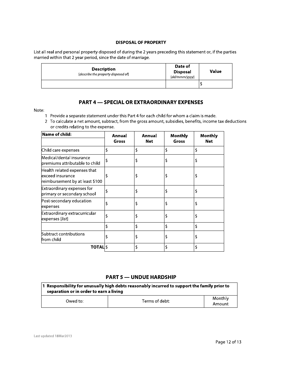 Form F8 Financial Statement - British Columbia, Canada, Page 12