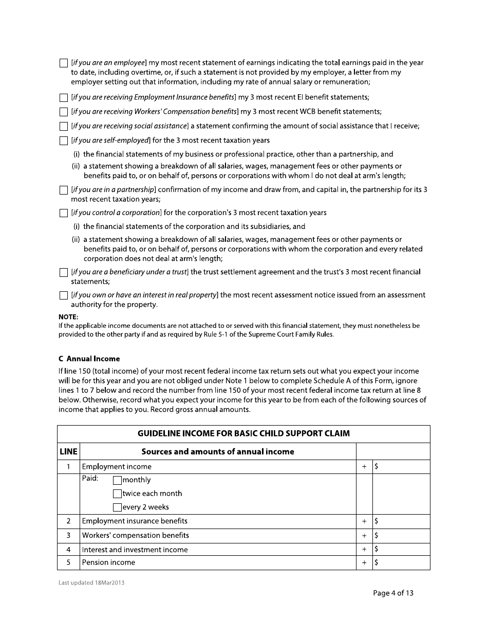 Form F8 Financial Statement - British Columbia, Canada, Page 4