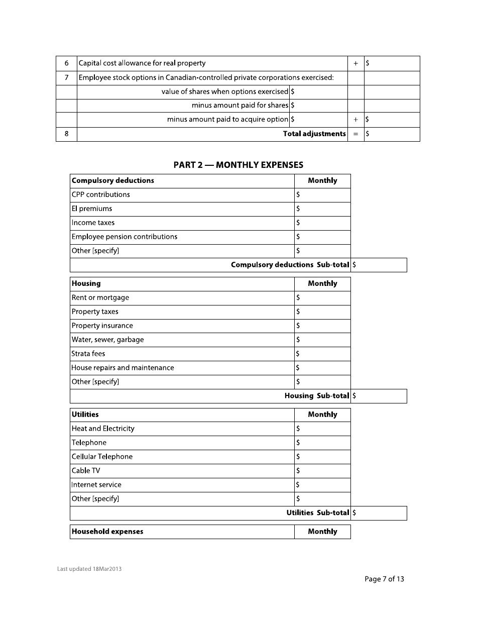 Form F8 Financial Statement - British Columbia, Canada, Page 7