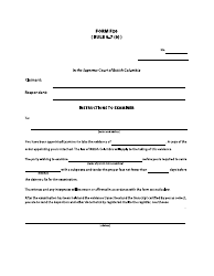 Document preview: Form F26 Instructions to Examiner - British Columbia, Canada