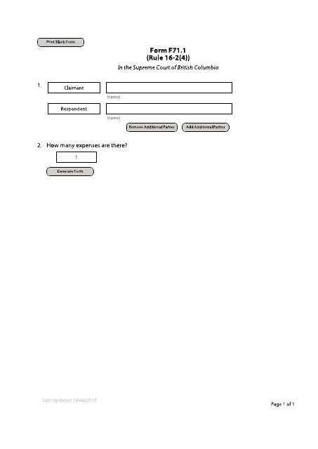 Form F71.1  Printable Pdf