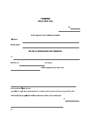 Document preview: Form F68 Notice of Application for Committal - British Columbia, Canada