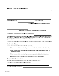 Form F79 Notice of Appeal if Directions Required - British Columbia, Canada, Page 2
