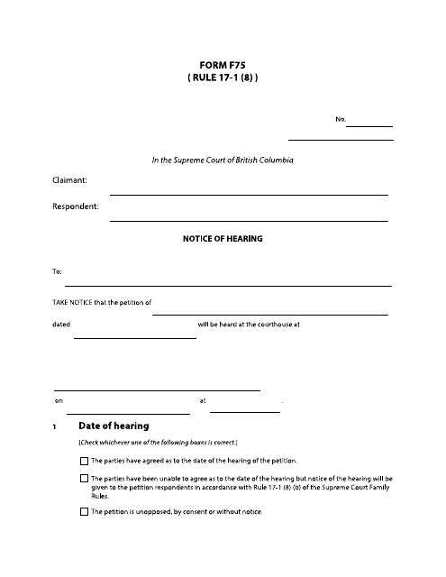 Form F75  Printable Pdf