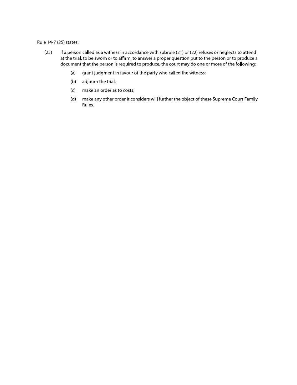 Form F49 Notice of Intention to Call Adverse Party as a Witness - British Columbia, Canada, Page 2