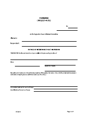 Document preview: Form F88 Notice of Intention to Act in Person - British Columbia, Canada