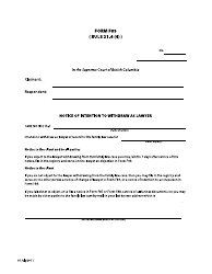 Form F89 Notice of Intention to Withdraw as Lawyer - British Columbia, Canada
