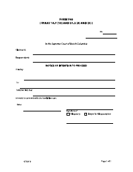 Document preview: Form F48 Notice of Intention to Proceed - British Columbia, Canada