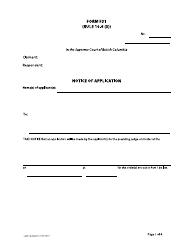 Form F31 Notice of Application - British Columbia, Canada