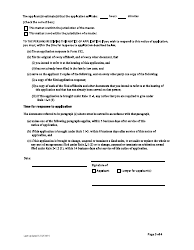 Form F31 Notice of Application - British Columbia, Canada, Page 3
