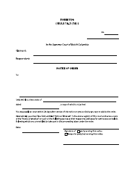 Document preview: Form F76 Notice of Order - British Columbia, Canada