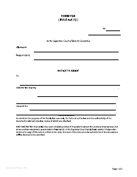 Form F24 Notice to Admit - British Columbia, Canada