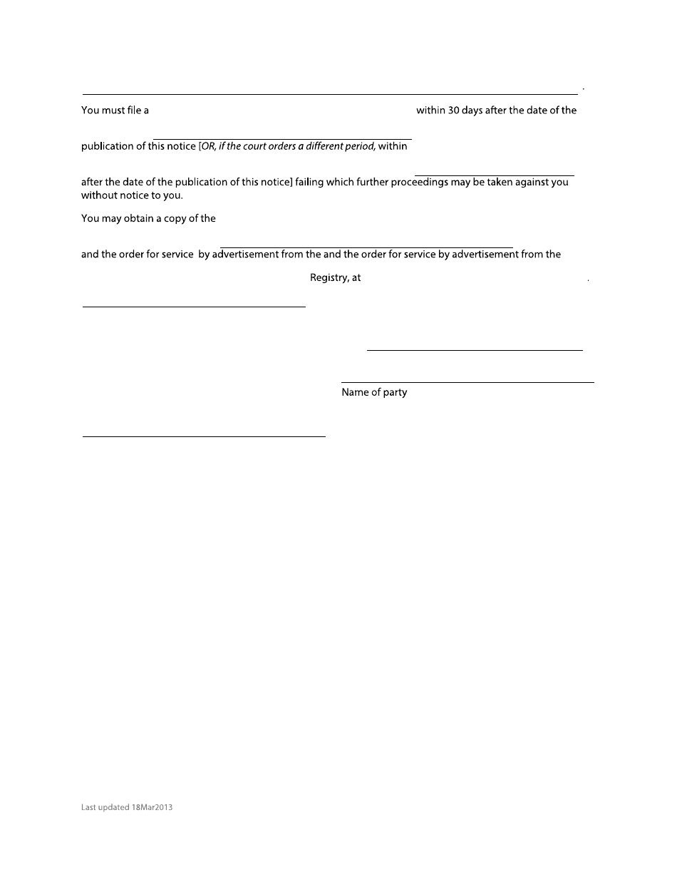 Form F11 Notice for Publication - British Columbia, Canada, Page 2